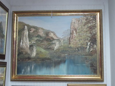 Lot 1549 - Randell, Gorge Scene with Bridge Over River in...