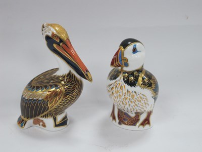 Lot 1256 - Royal Crown Derby Brown Pelican and Puffin...