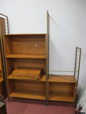 Lot 1648 - Teak Ladderax Style Display Unit, with two...