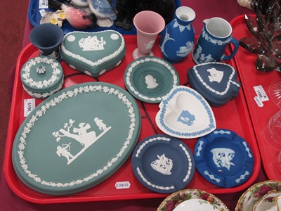 Lot 1196 - Wedgwood Jasper Ware in Varying Colours, pink...