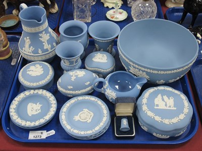 Lot 1273 - Wedgwood Jasper Ware in Powder Blue, including...