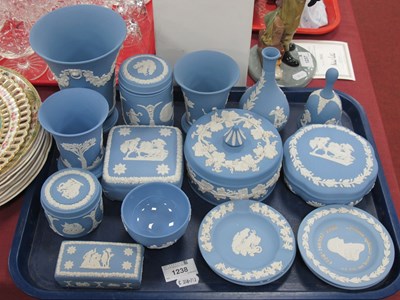 Lot 1238 - Wedgwood Jasper Ware in Powder Blue, including...