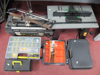 Lot 1160 - Weasel Saw, stand, tool boxes, fittings.