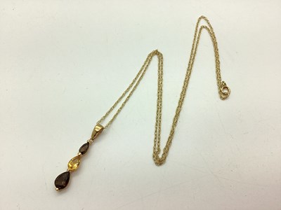 Lot 86 - A 9ct Gold Multi-Stone Set Pendant, the...