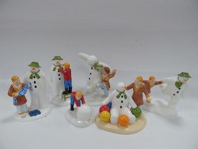 Lot 1338 - Coalport The Snowman Figures - 'Adding a Smile'...