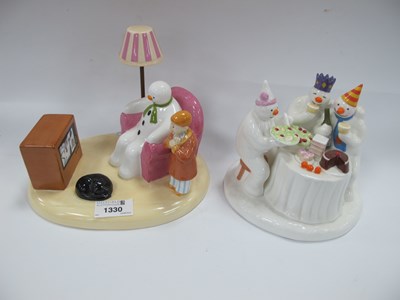 Lot 1330 - Coalport The Snowman Figures - The Merry Trio...