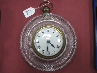 Lot 1442 - French Circular Glass Cased Wall Clock, with...