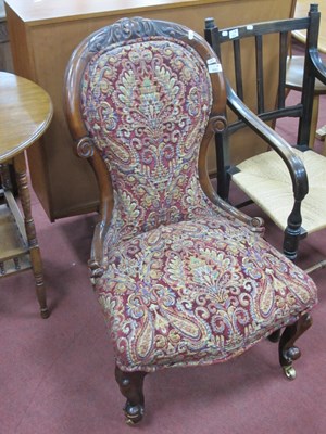 Lot 1622 - XIX Century Walnut Framed Spoonback Chair,...