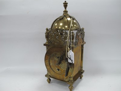 Lot 1384 - XVII Century Style Brass Lantern Clock, with a...