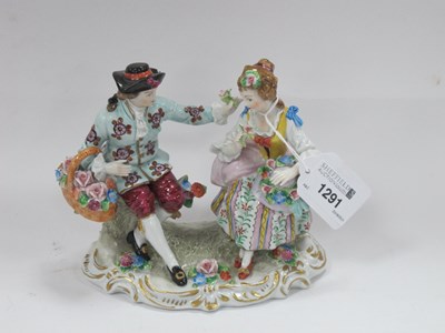 Lot 1291 - XX Century Sitzendorf Porcelain Figure Group,...