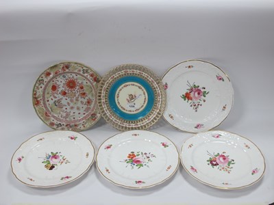 Lot 1239 - Set of Four XIX Century Plates, with floral...