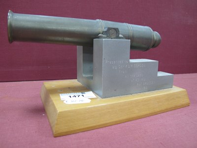 Lot 1471 - Small Brass Mounted Cannon (Presented to WG....