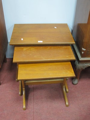 Lot 1642 - Nest of Three Teak Rectangular Tapered Coffee...