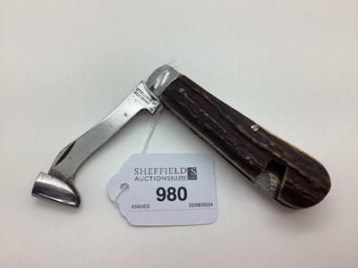 Lot 980 - Timber Scribe, stag scales, blade stamped "JNO....