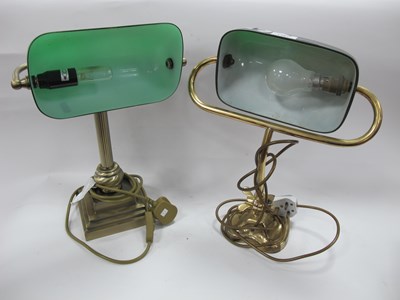 Lot 1487 - Two Bankers Table Lamps, each with green shade...