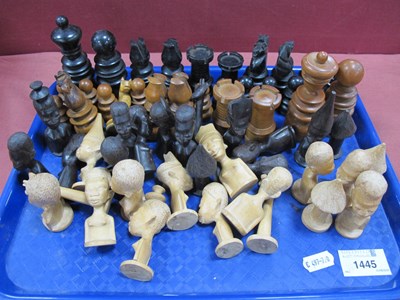 Lot 1445 - Two Carved Wooden Chess Sets, including...