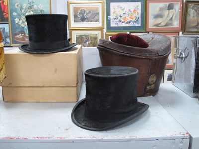 Lot 1466 - A Victorian Silk Top Hat, marked 'Henry Heath...