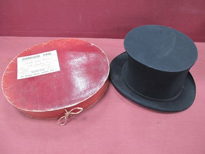 Lot 1465 - A Collapsible Opera Hat, in original oval flat...