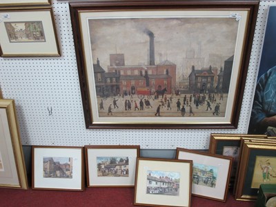 Lot 1569 - L S Lowry, Traditional Street Scene from M28...