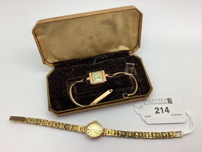 Lot 214 - Rotary; A 9ct Gold Cased Ladies Wristwatch, to...