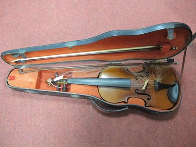 Lot 1416 - XIX Century Violin with Two Piece Back, two...