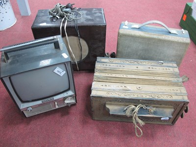 Lot 1512 - Sony Portable TV 9-306UB. Pye Cambridge radio,...