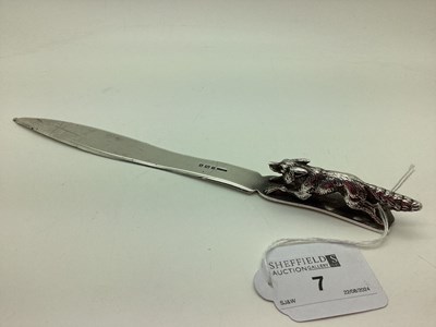 Lot 7 - Asprey; A Hallmarked Silver Letter Opener /...