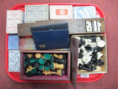 Lot 1388 - Chad Valley Plastic Chess,, turned wooden...