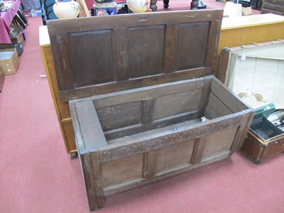 Lot 1630 - Oak Coffer, with three panelled top and fascia,...