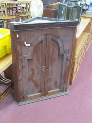 Lot 1634 - XIx Century Oak Corner Wall Cupboard, with...