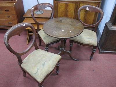 Lot 1644 - XIX Century Mahogany Balloon Back Chairs (x 3),...