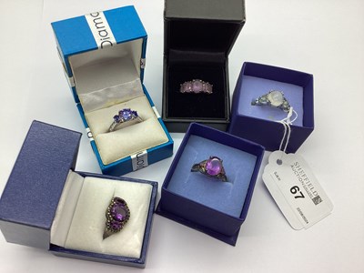 Lot 67 - Five Modern "925" Dress Rings, to include...