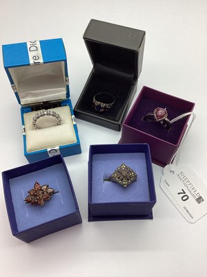 Lot 70 - Five "925" and Other Dress Rings, to include...