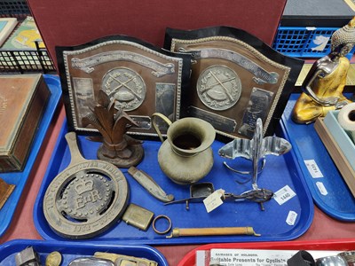 Lot 1440 - Two Shooting Award Plaques, chrome desk stand...