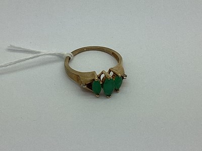 Lot 46 - A 9ct Gold Three Stone Dress Ring, the...