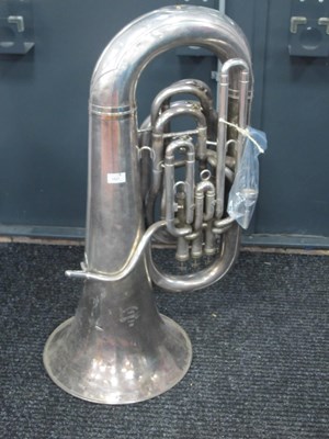 Lot 1521 - Tuba, New Standard F.B Made by Besson, silver...