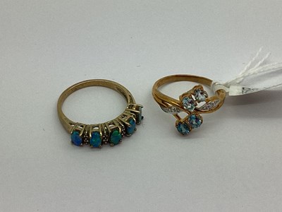 Lot 47 - A 9ct Gold Stone Set Dress Ring, of foliage...