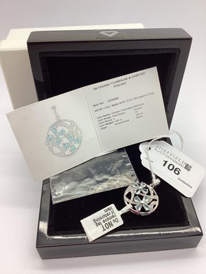 Lot 106 - Gems TV; A Modern 18ct White Gold Paraiba...