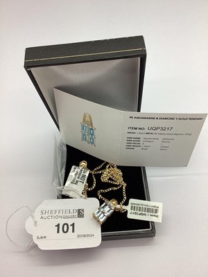 Lot 101 - Gems TV; A Modern 9ct Gold Aquamarine and...