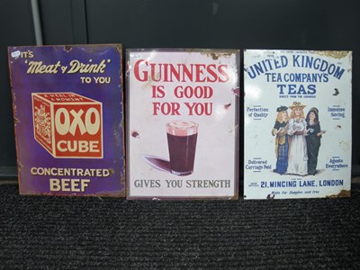 Lot 1016 - Three Advertising Signs, Guinness, Oxo, United...