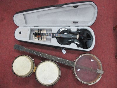 Lot 1402 - The Windsor Popular Banjo, 89cm, bongo drums...