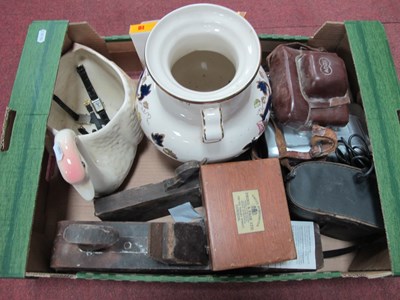 Lot 1161 - Sikes's Hydrometer, cameras, wood planes,...