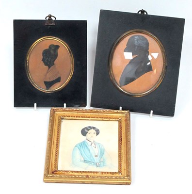 Lot 1284 - A Miniature Painted on Paper with a Portrait...