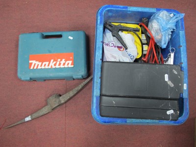 Lot 1162 - Makita Drill, (sold for parts only), spanners,...