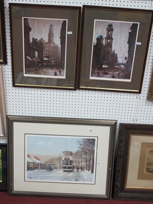 Lot 1582 - Arthur Delaney, Manchester Tram Scenes, pair...