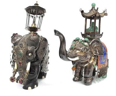 Lot 1134 - An Indian 'Silver' Model of an Elephant, with...