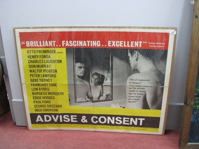 Lot 1530 - Vintage Poster 'Advise & Consent' Starring...