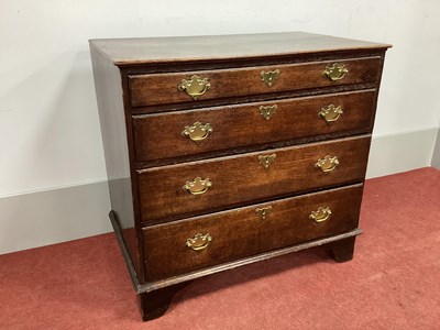 Lot 1511 - A Late XVIII Century Oak Chest of Drawers,...