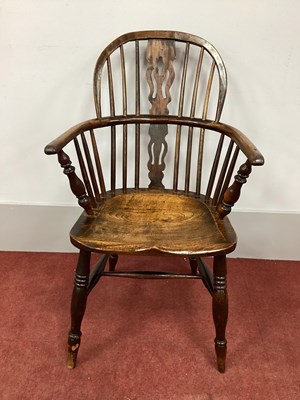 Lot 1523 - A XIX Century Ash and Elm Windsor Chair, with...