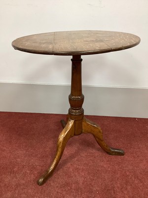 Lot 1466 - An XVIII Century Oak and Elm Pedestal Table,...